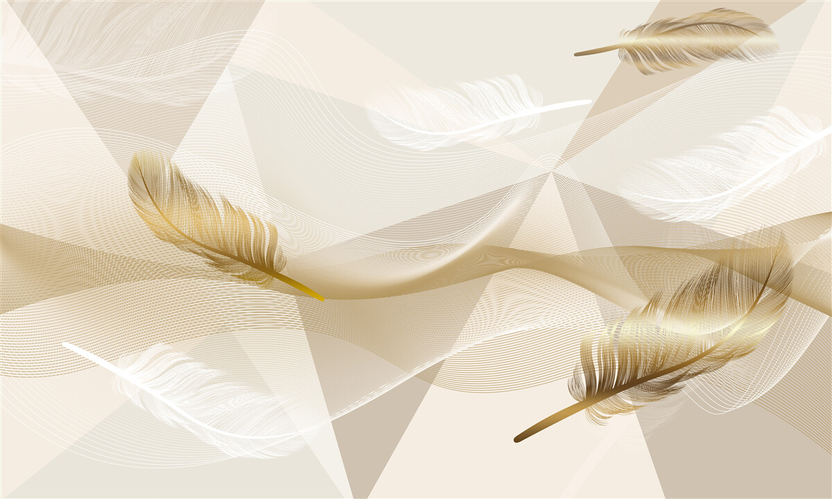 Fototapet pene zburătoare și forme geometrice