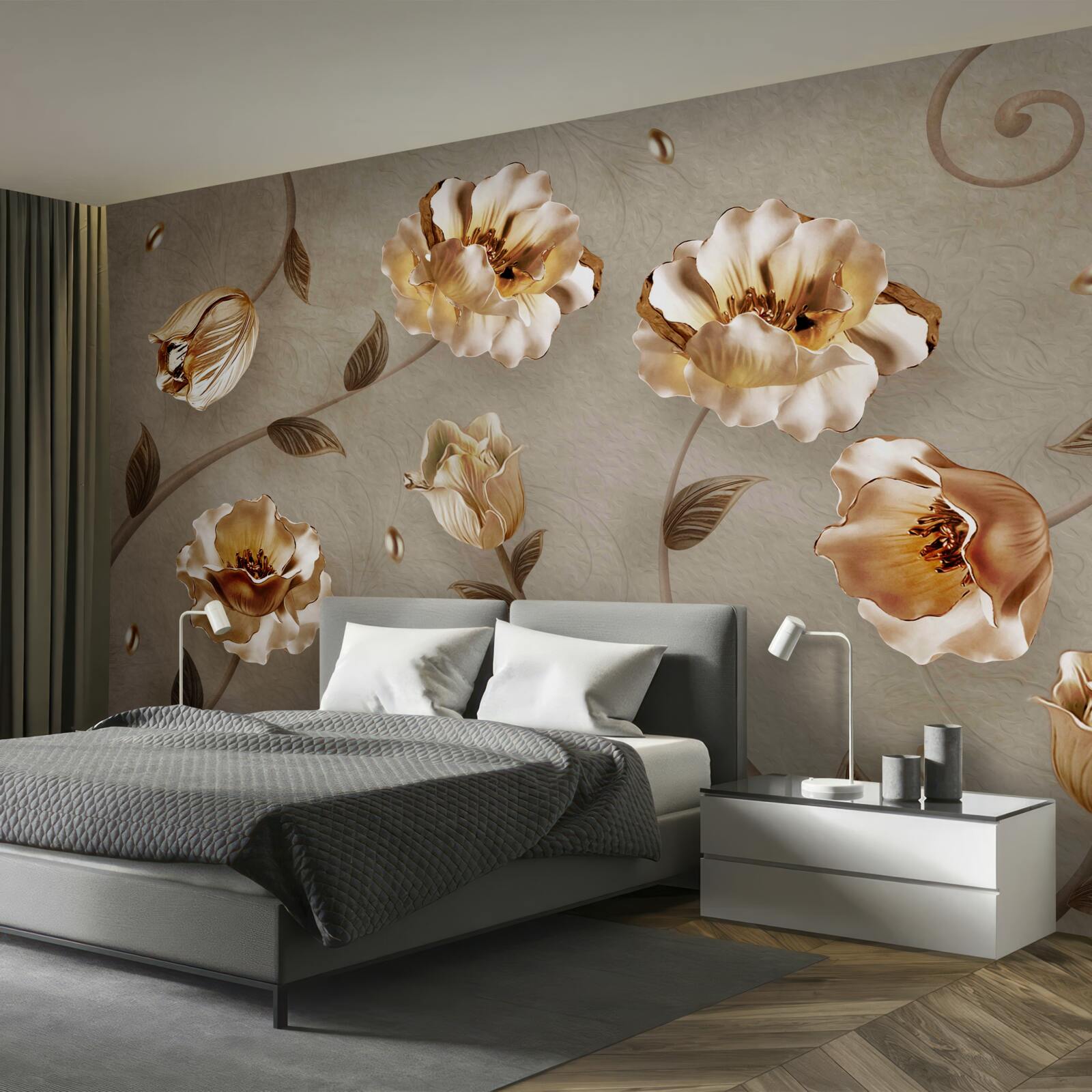 Fototapet flori din aur