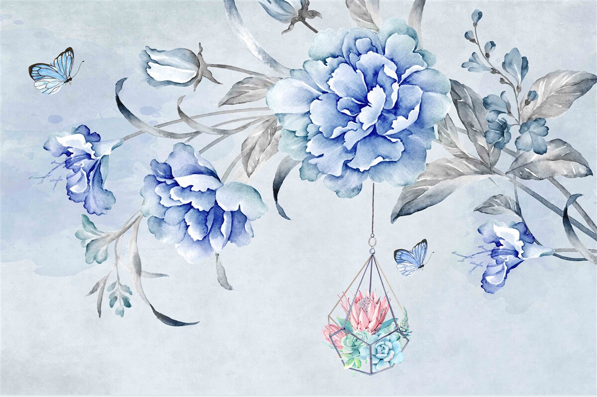 Fototapet o crenguță de mimoza albastră