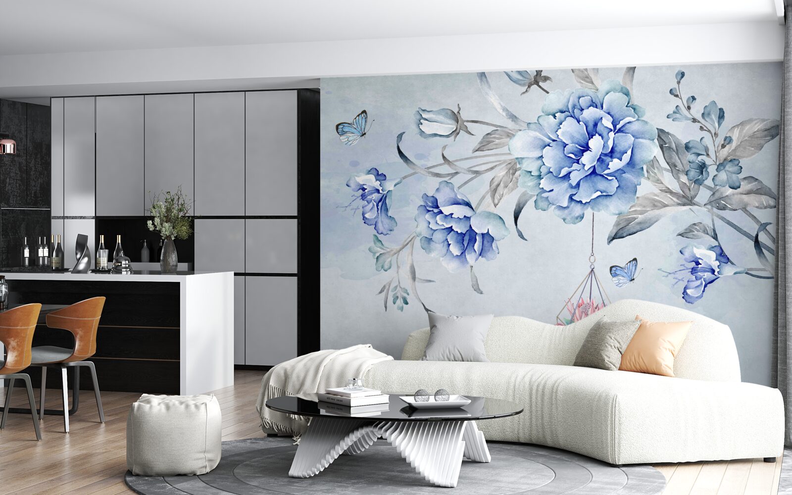 Fototapet o crenguță de mimoza albastră