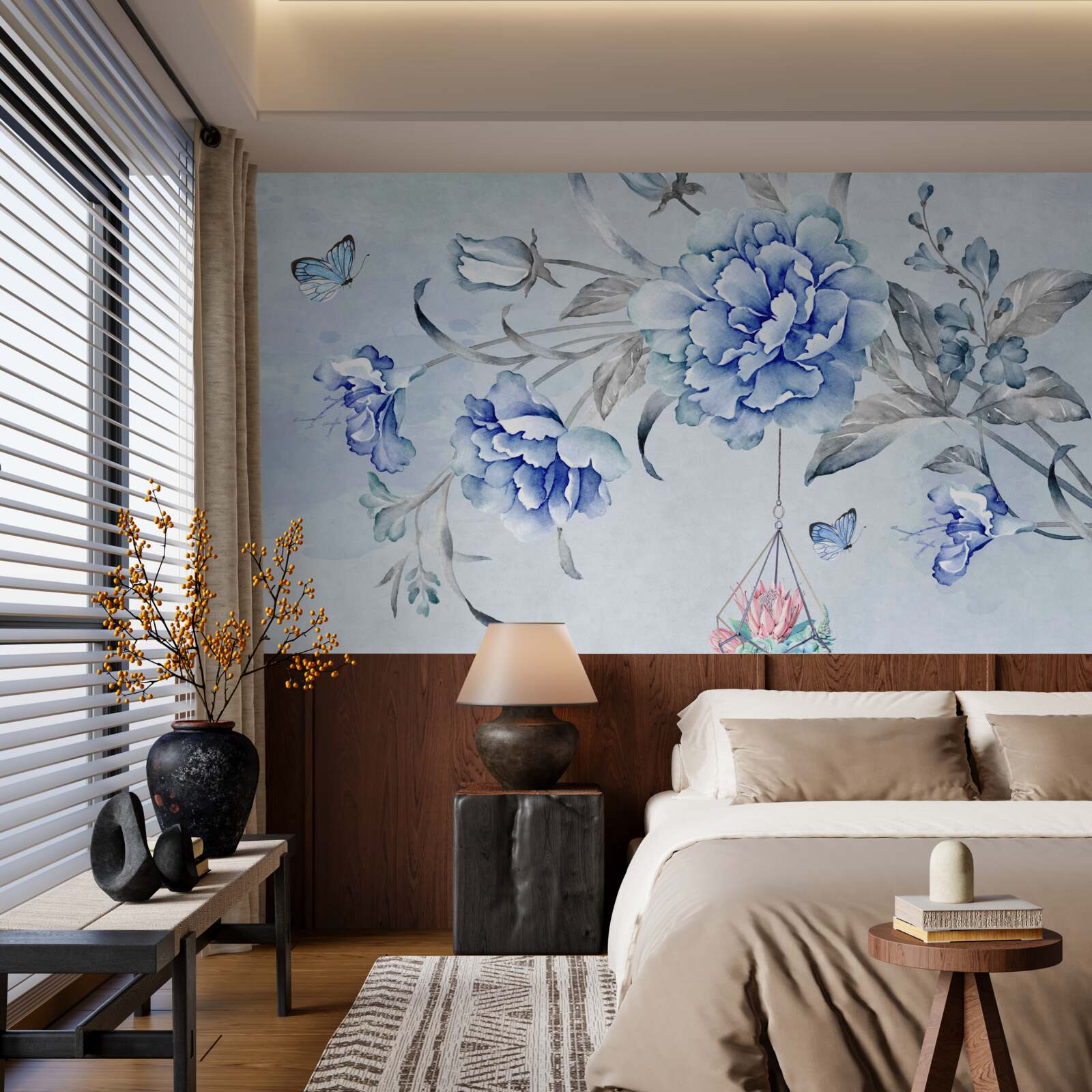 Fototapet o crenguță de mimoza albastră