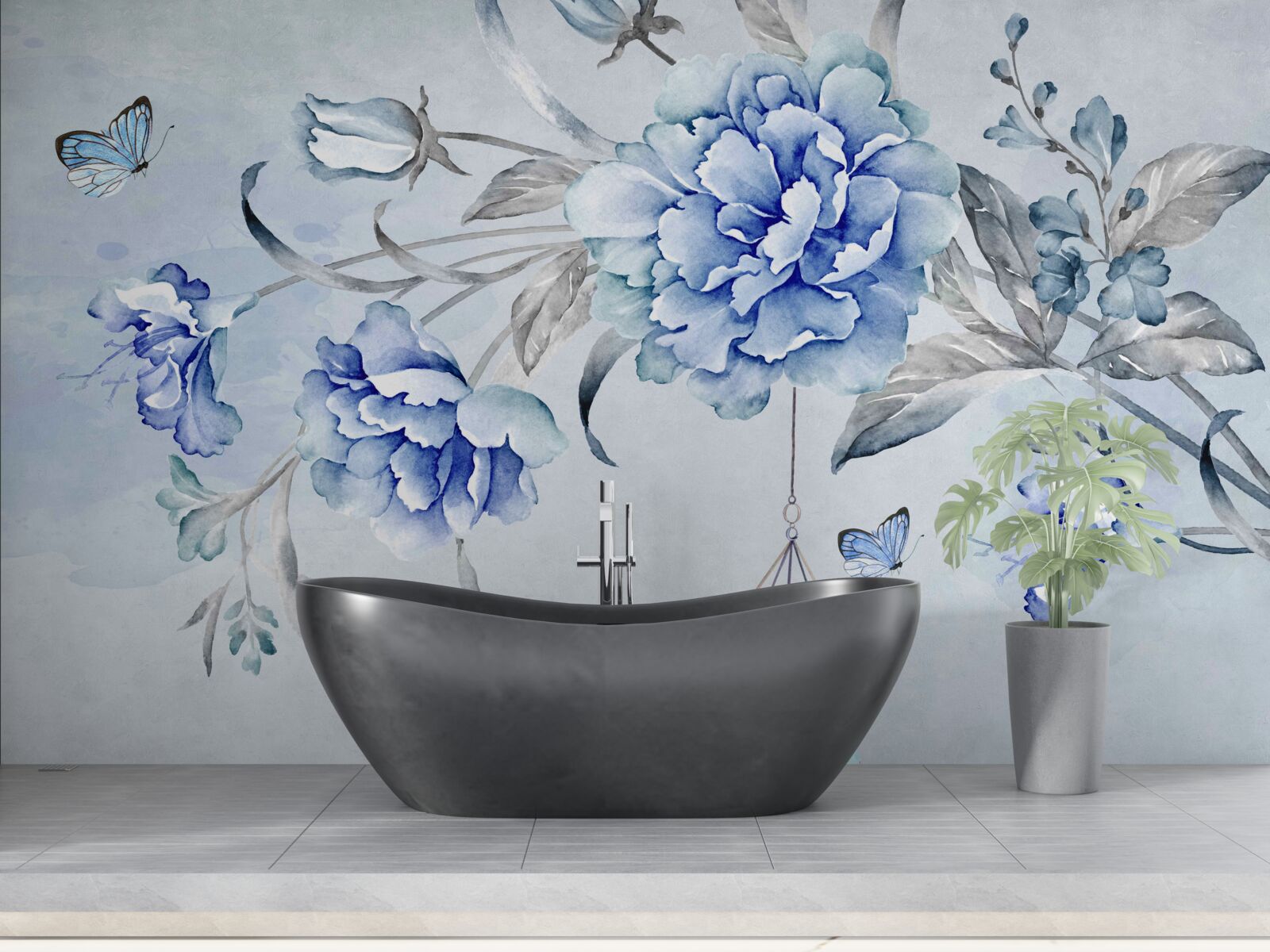 Fototapet o crenguță de mimoza albastră