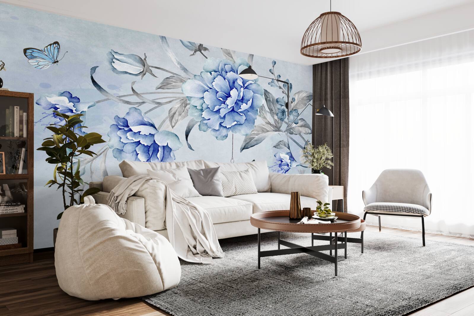 Fototapet o crenguță de mimoza albastră