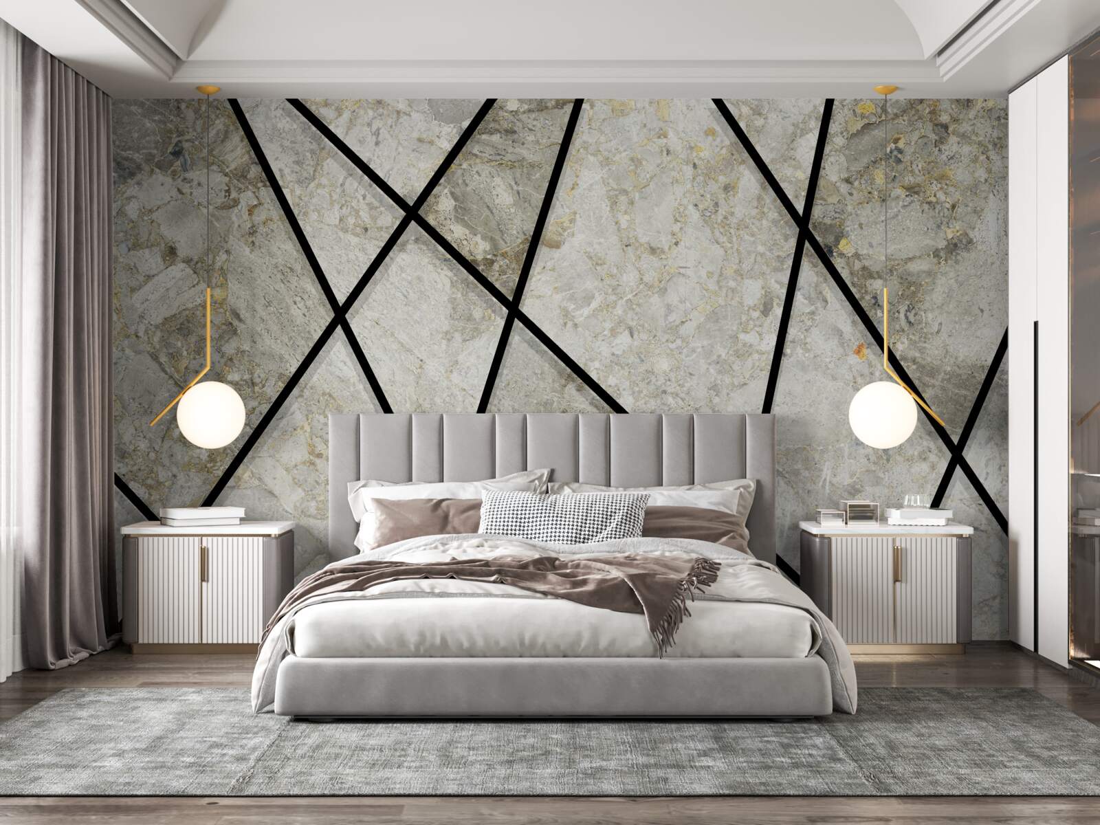 Fototapet marmură cu nervuri negre