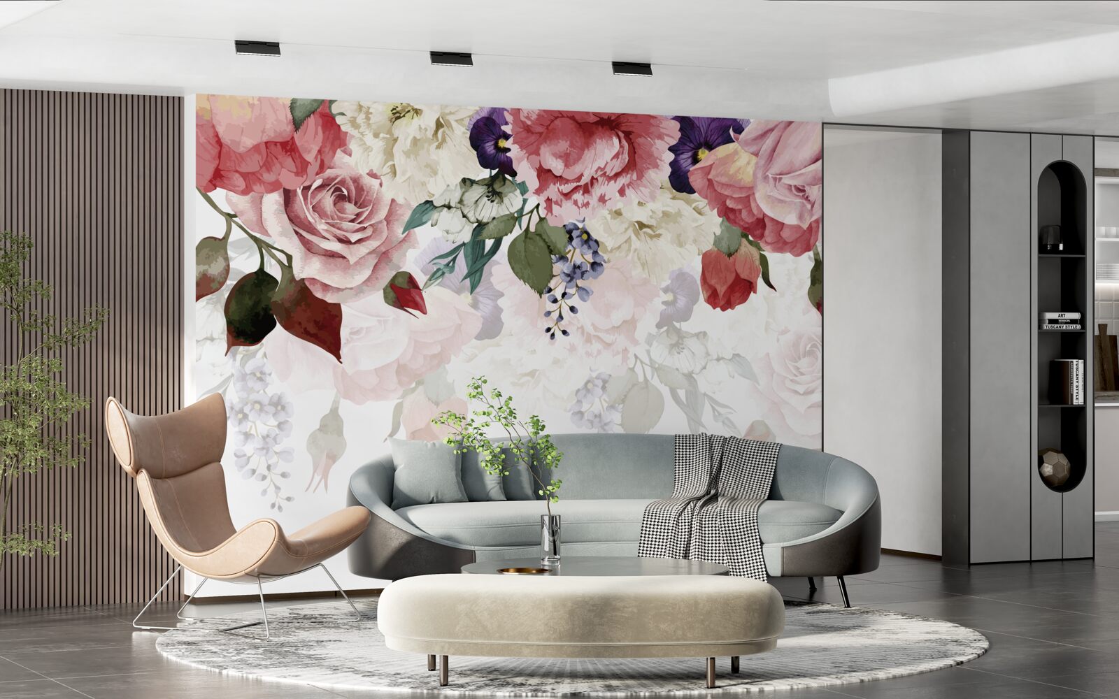 Fototapet compoziție de flori care cad