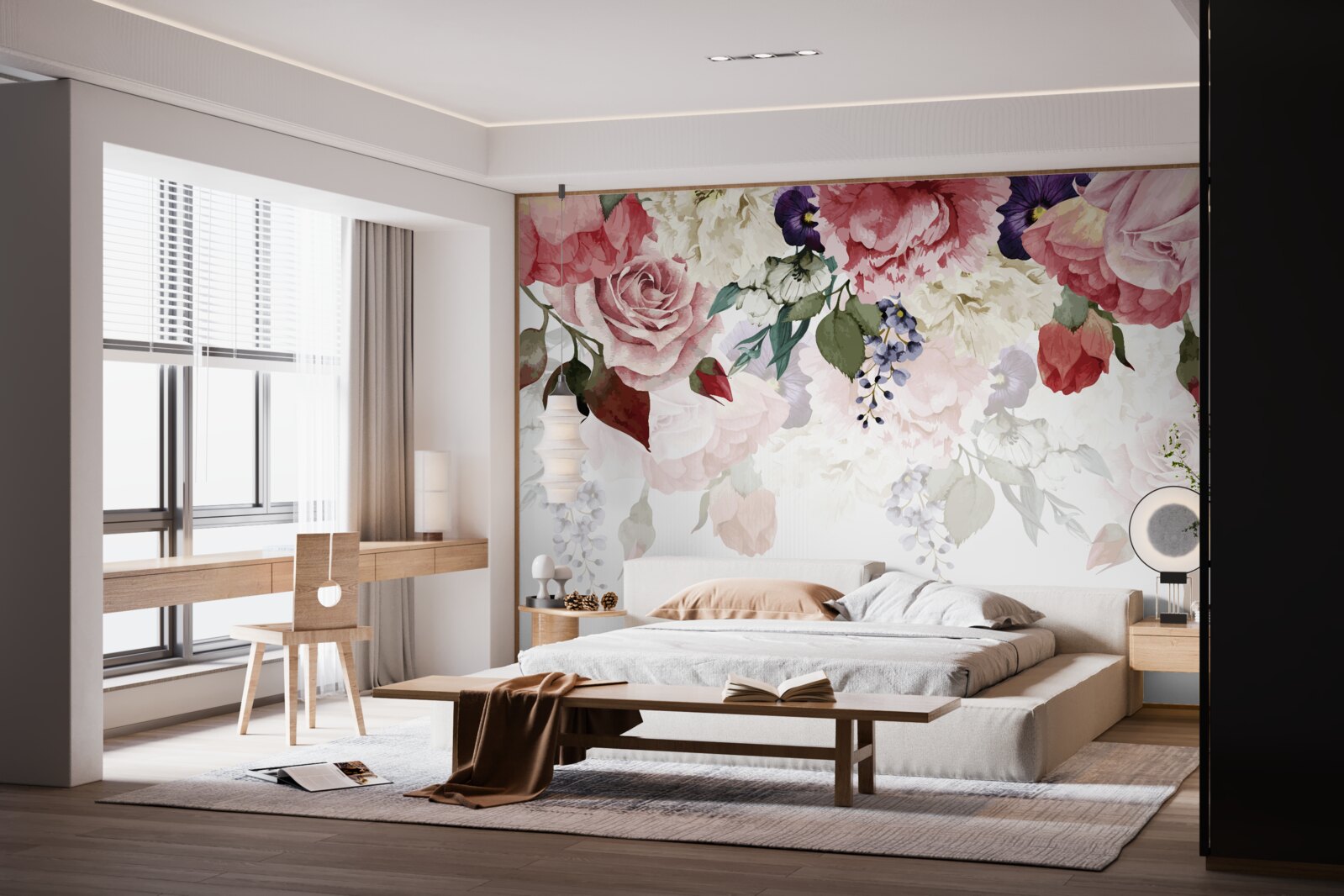 Fototapet compoziție de flori care cad