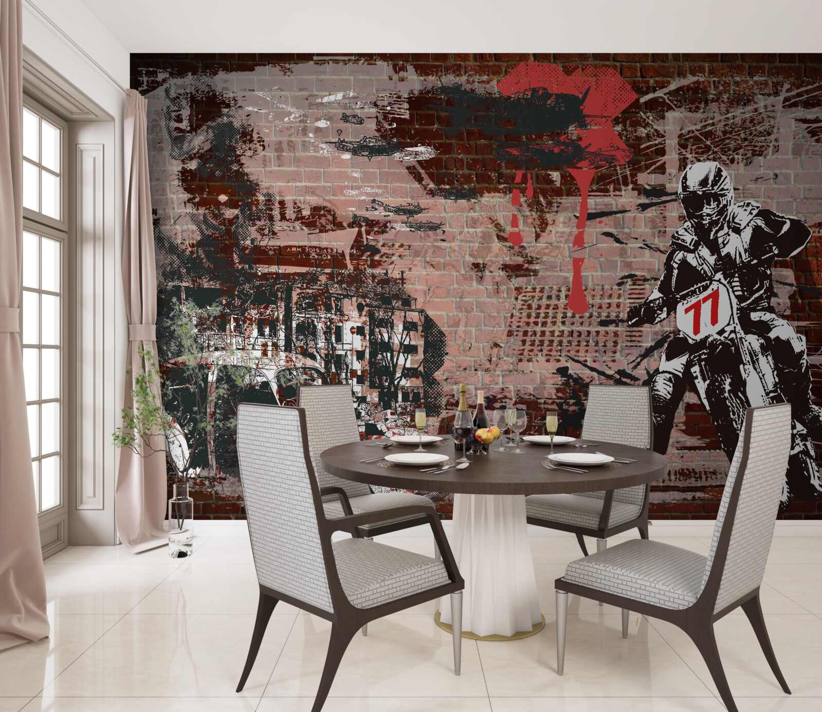 Fototapet biciclist pe o motocicletă