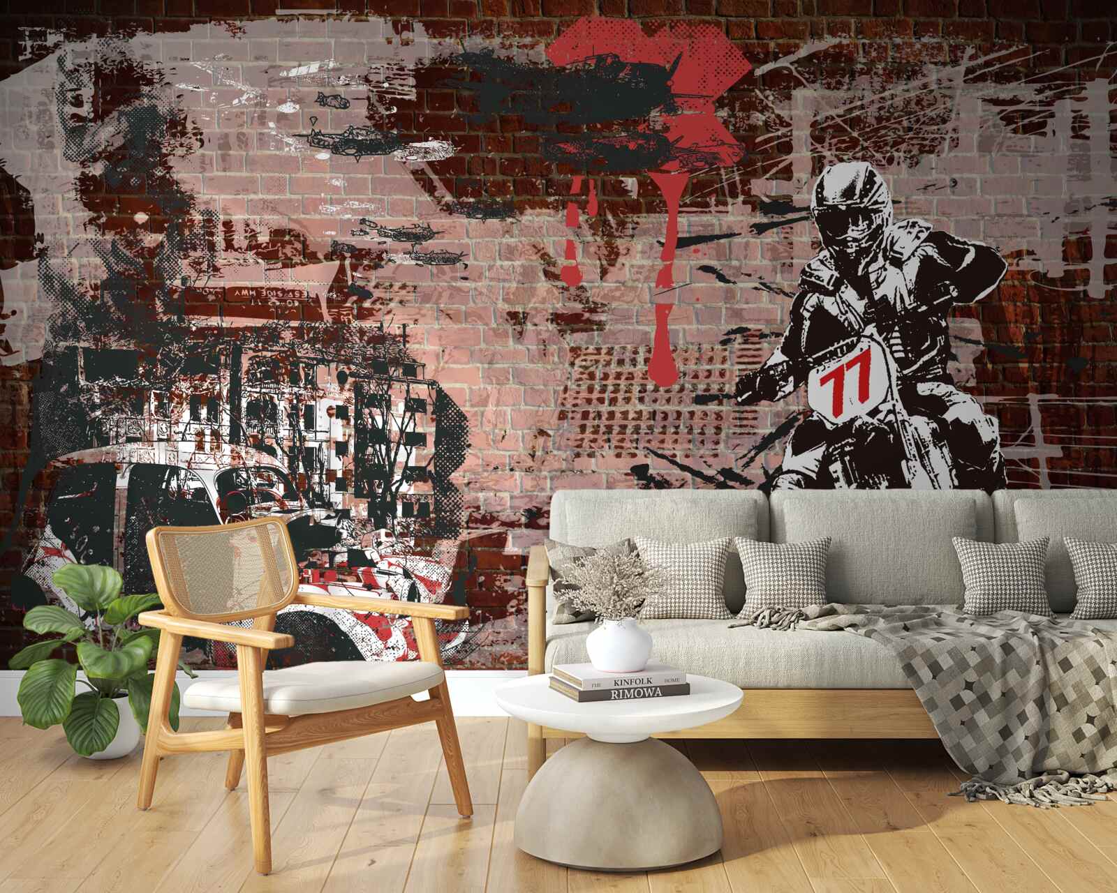 Fototapet biciclist pe o motocicletă