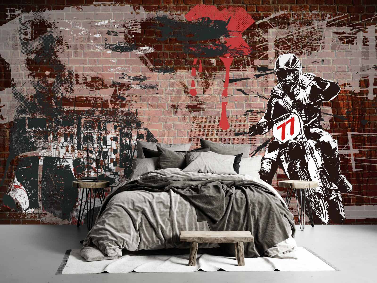 Fototapet biciclist pe o motocicletă