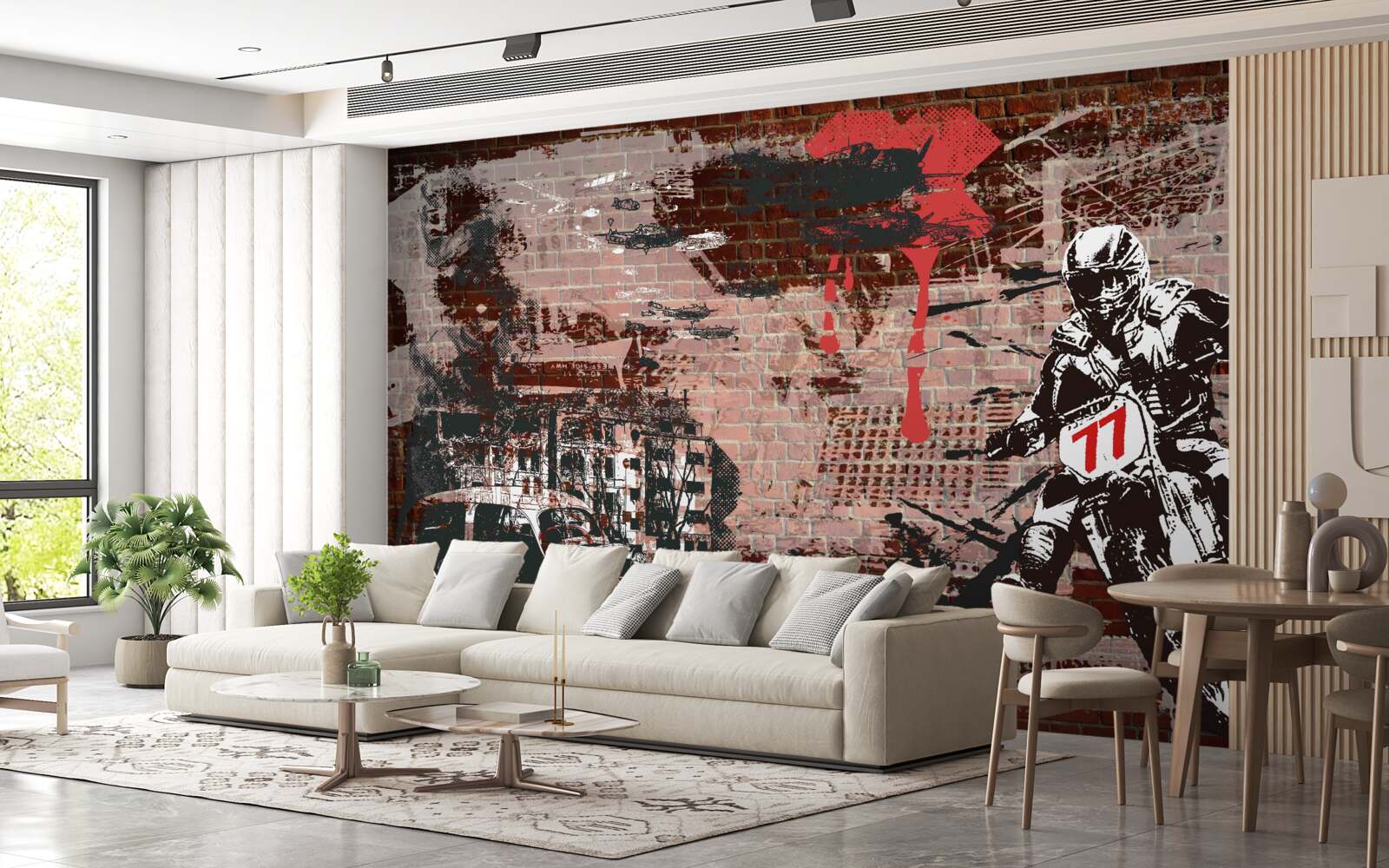 Fototapet biciclist pe o motocicletă