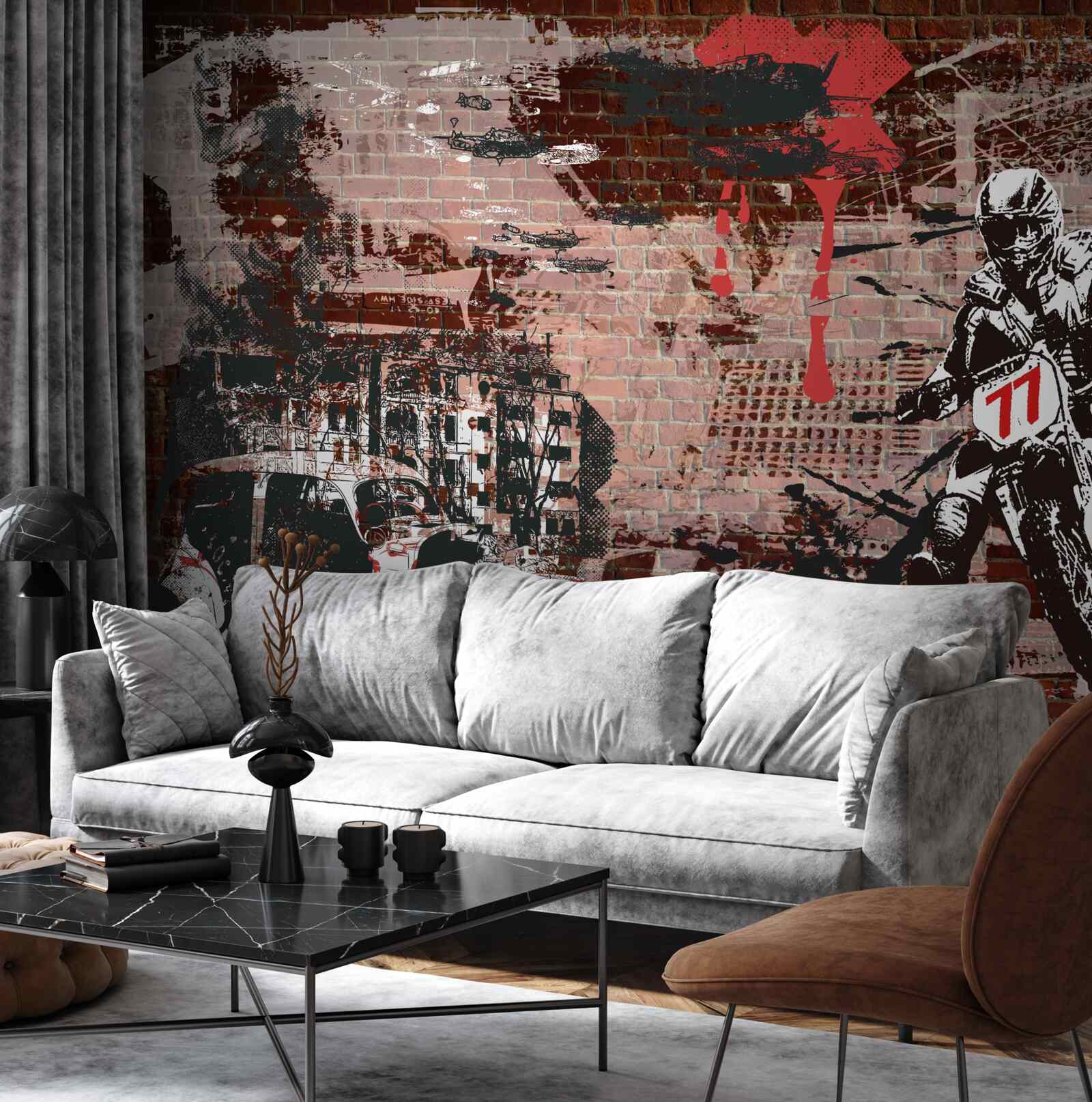 Fototapet biciclist pe o motocicletă