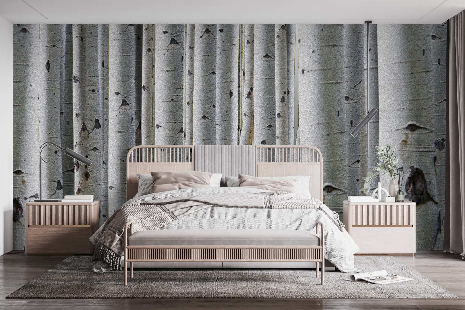 Fototapet pădure de mesteceni