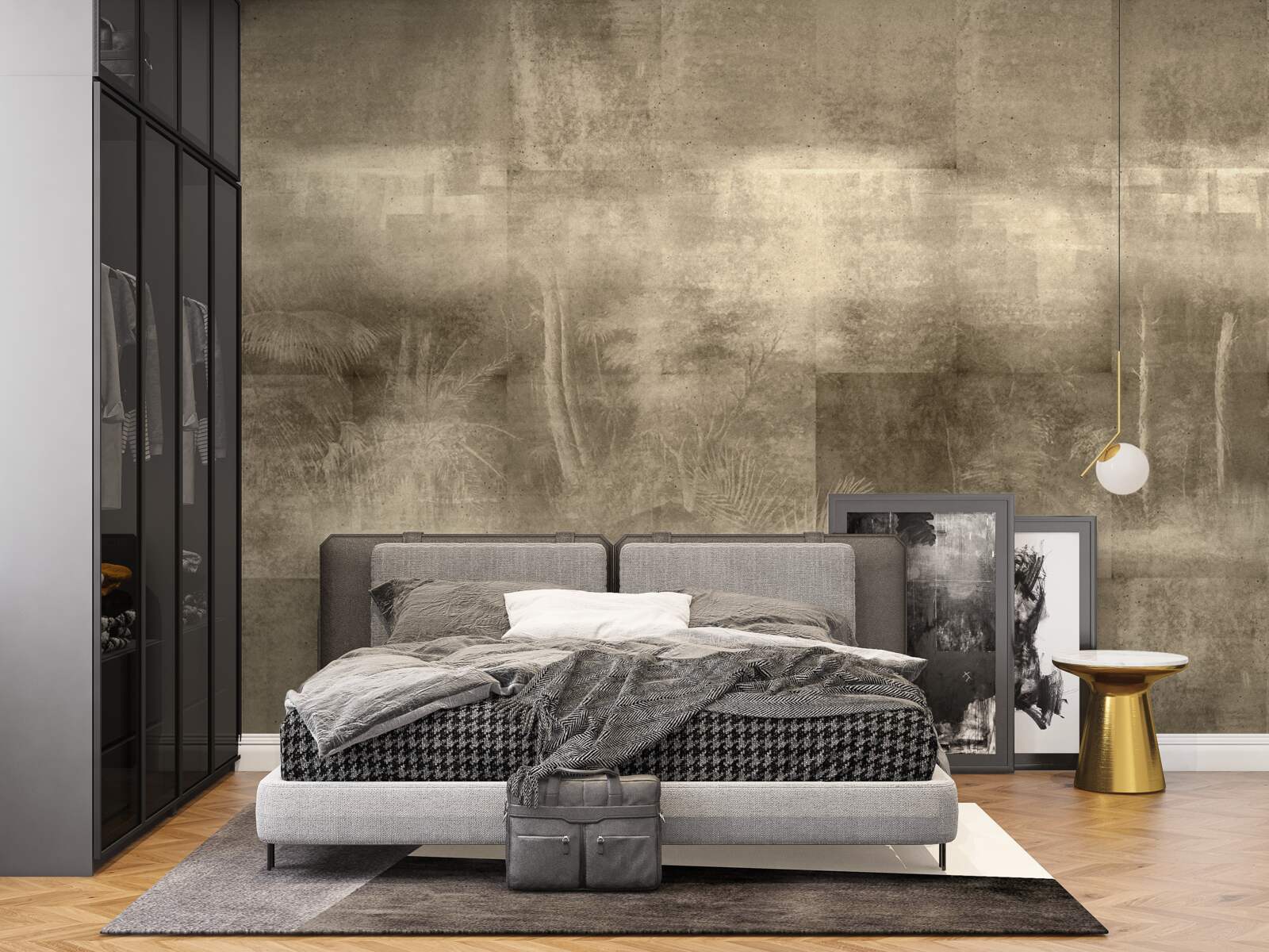 Fototapet ploaie nocturnă în tonuri sepia