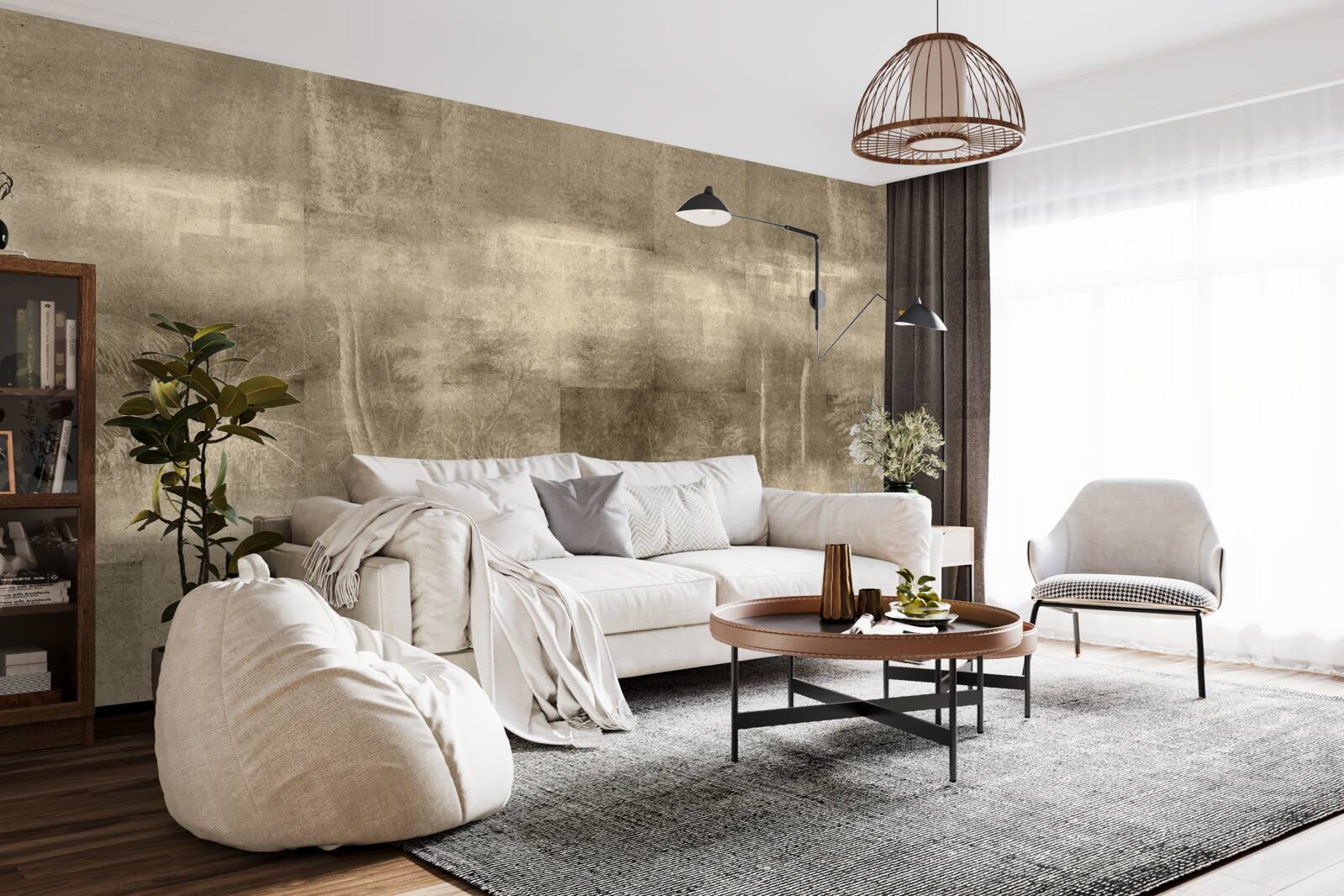 Fototapet ploaie nocturnă în tonuri sepia