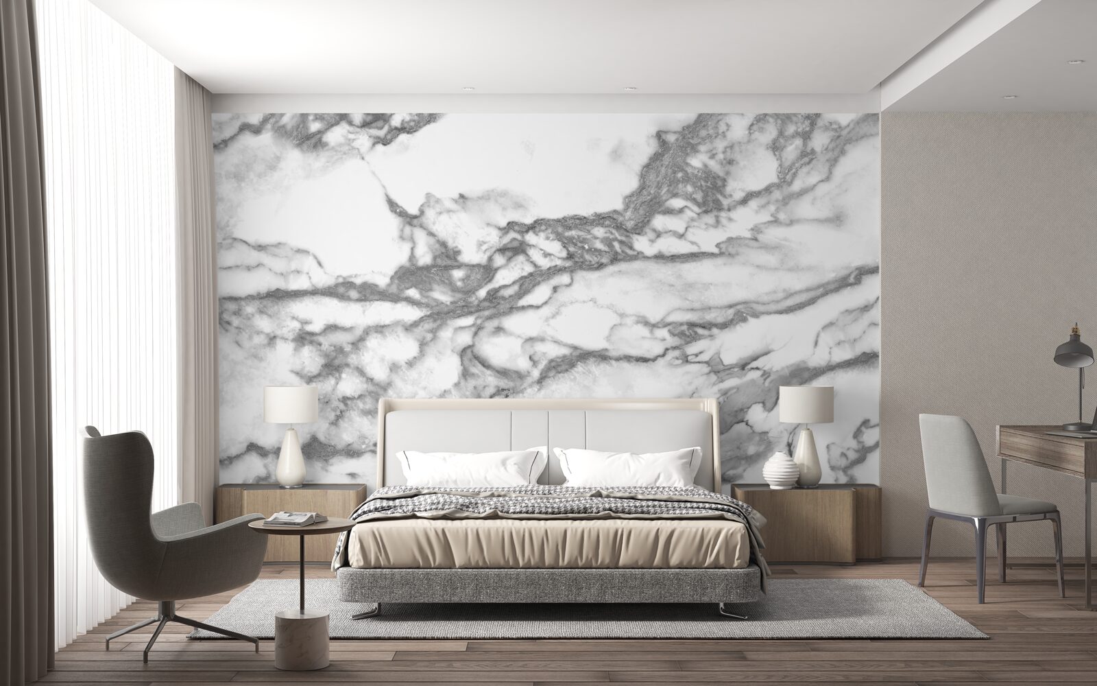 Fototapet marmură gri cu particule de praf
