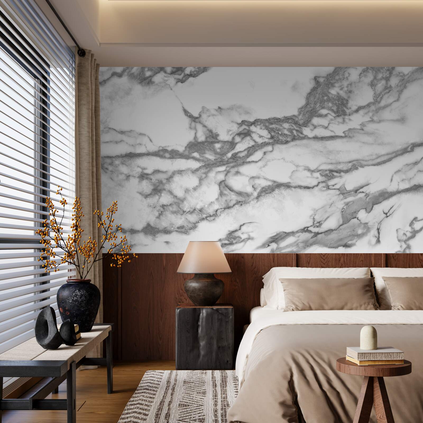 Fototapet marmură gri cu particule de praf