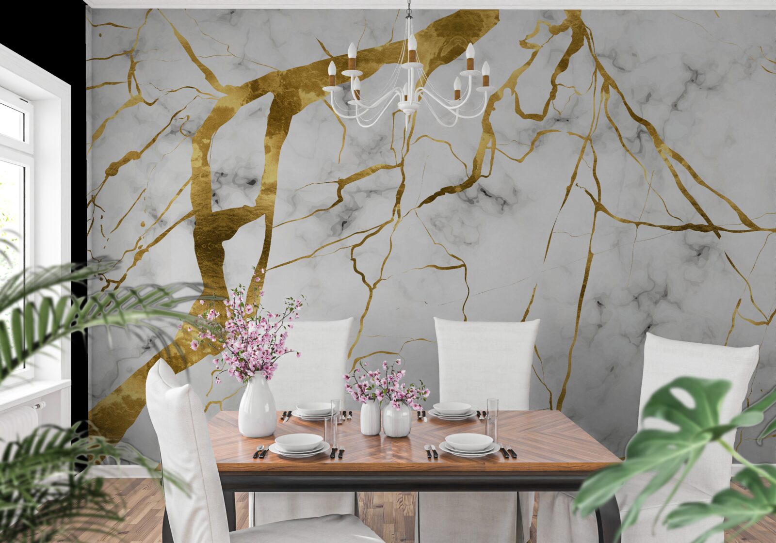 Fototapet cerul nopții este luminat de fulgere