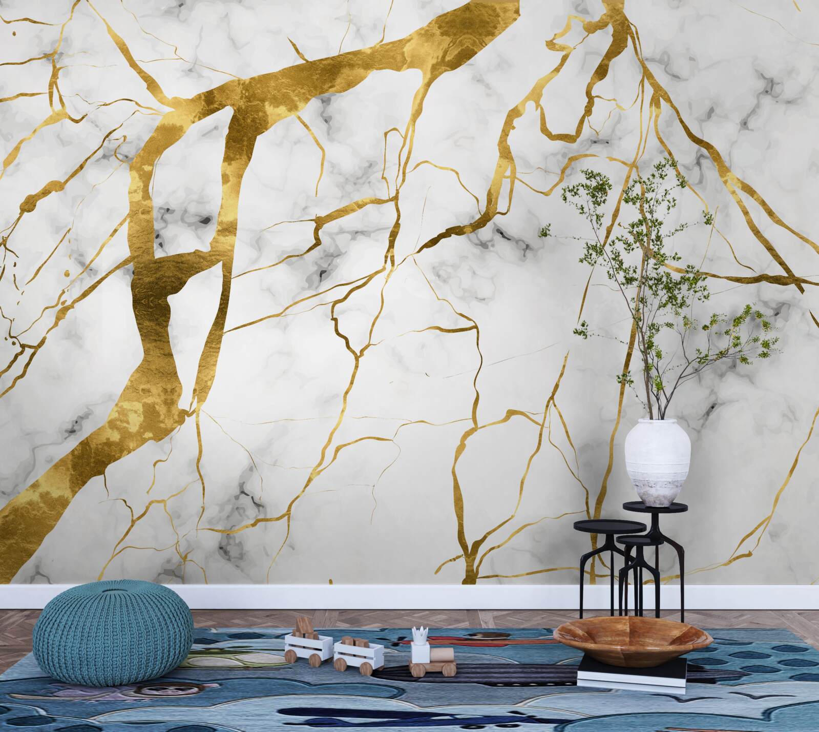 Fototapet cerul nopții este luminat de fulgere