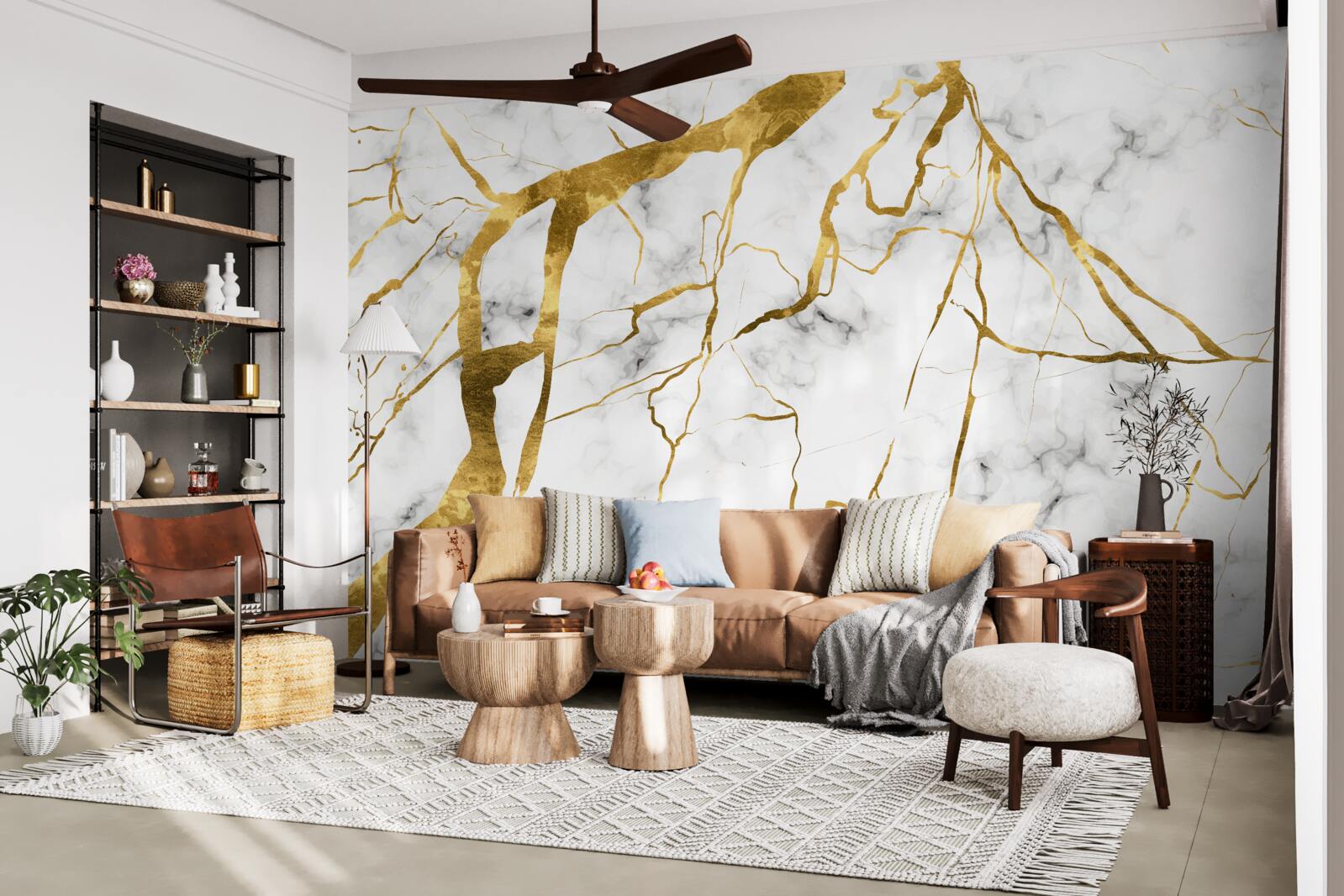 Fototapet cerul nopții este luminat de fulgere