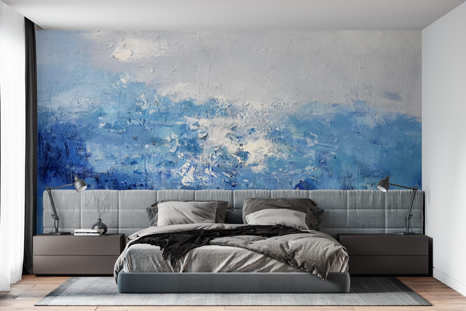 Fototapet ploaie nocturnă în pădure