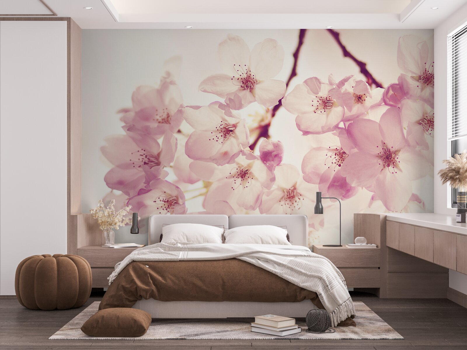 Fototapet flori de cireș sălbatic, pline de delicatețe