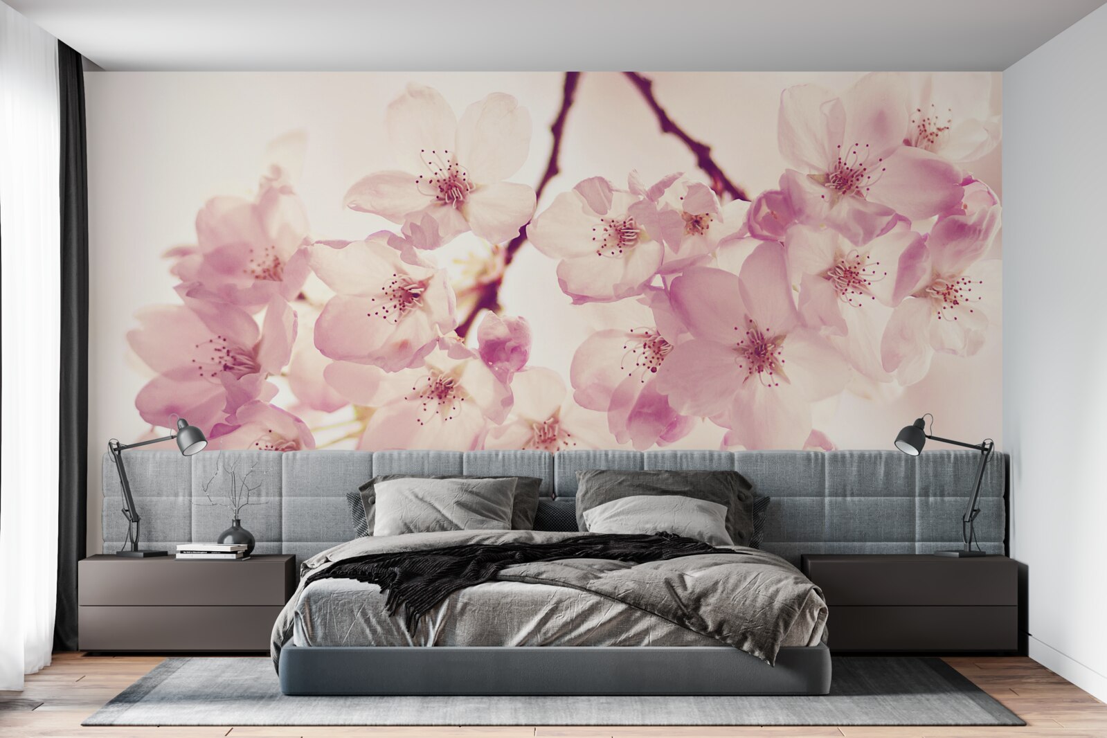 Fototapet flori de cireș sălbatic, pline de delicatețe