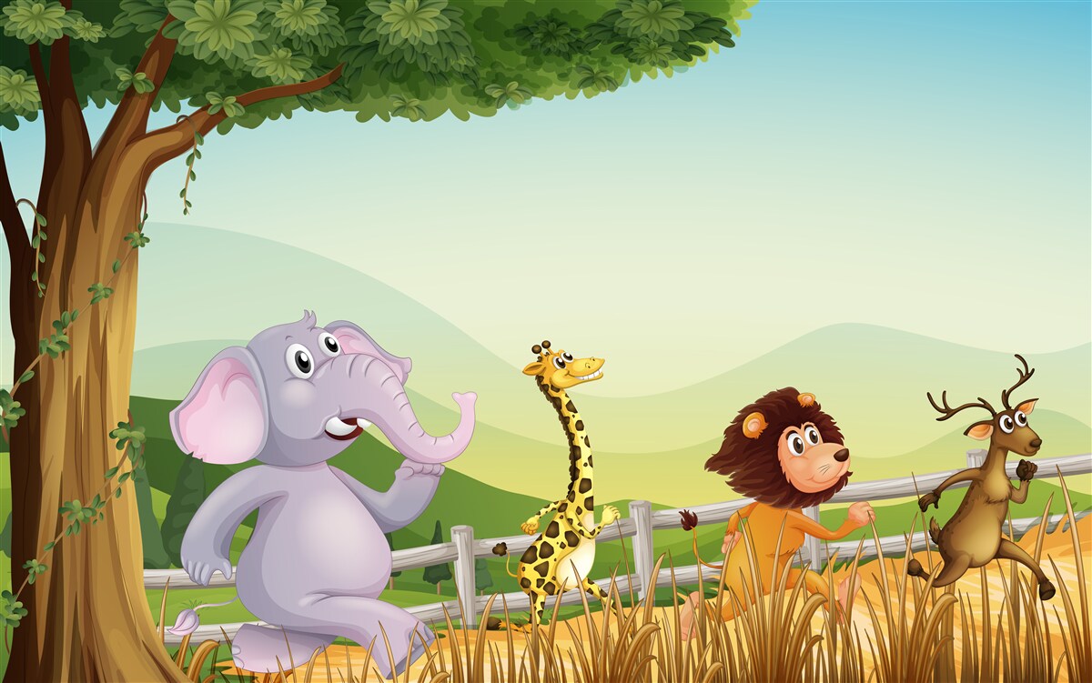 Fototapet animale pentru copii în mișcare