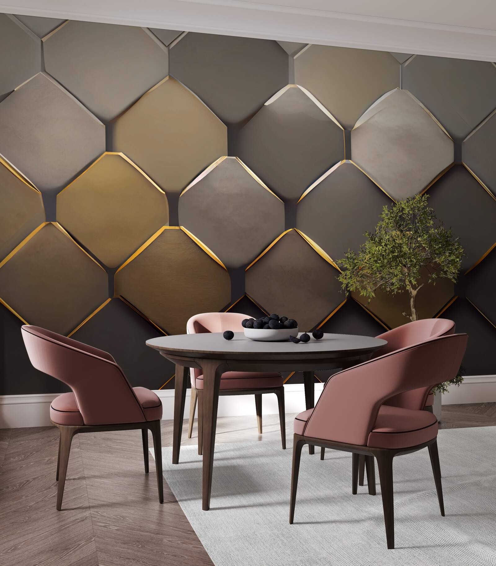 Fototapet pătrate metalice