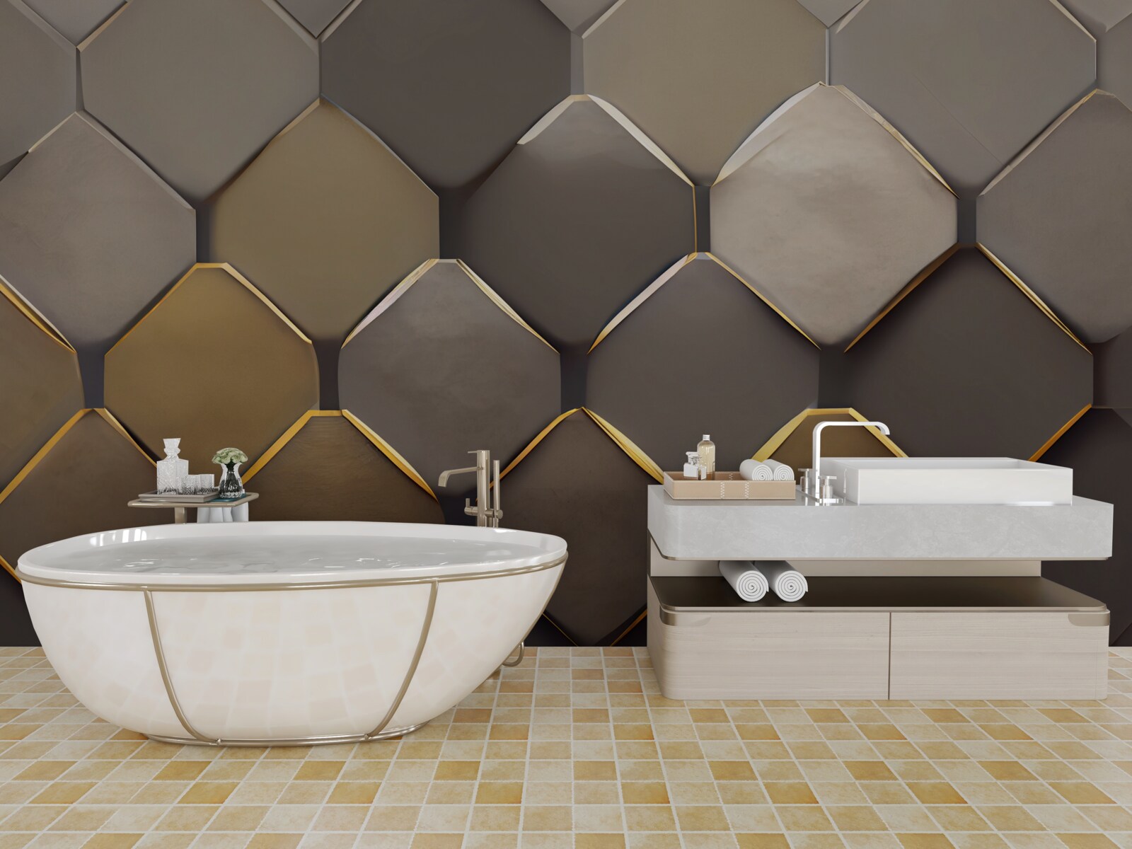 Fototapet pătrate metalice