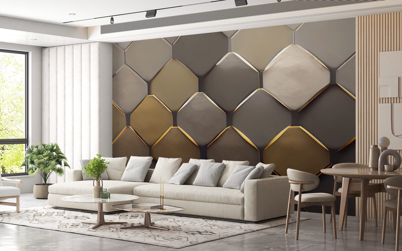 Fototapet pătrate metalice