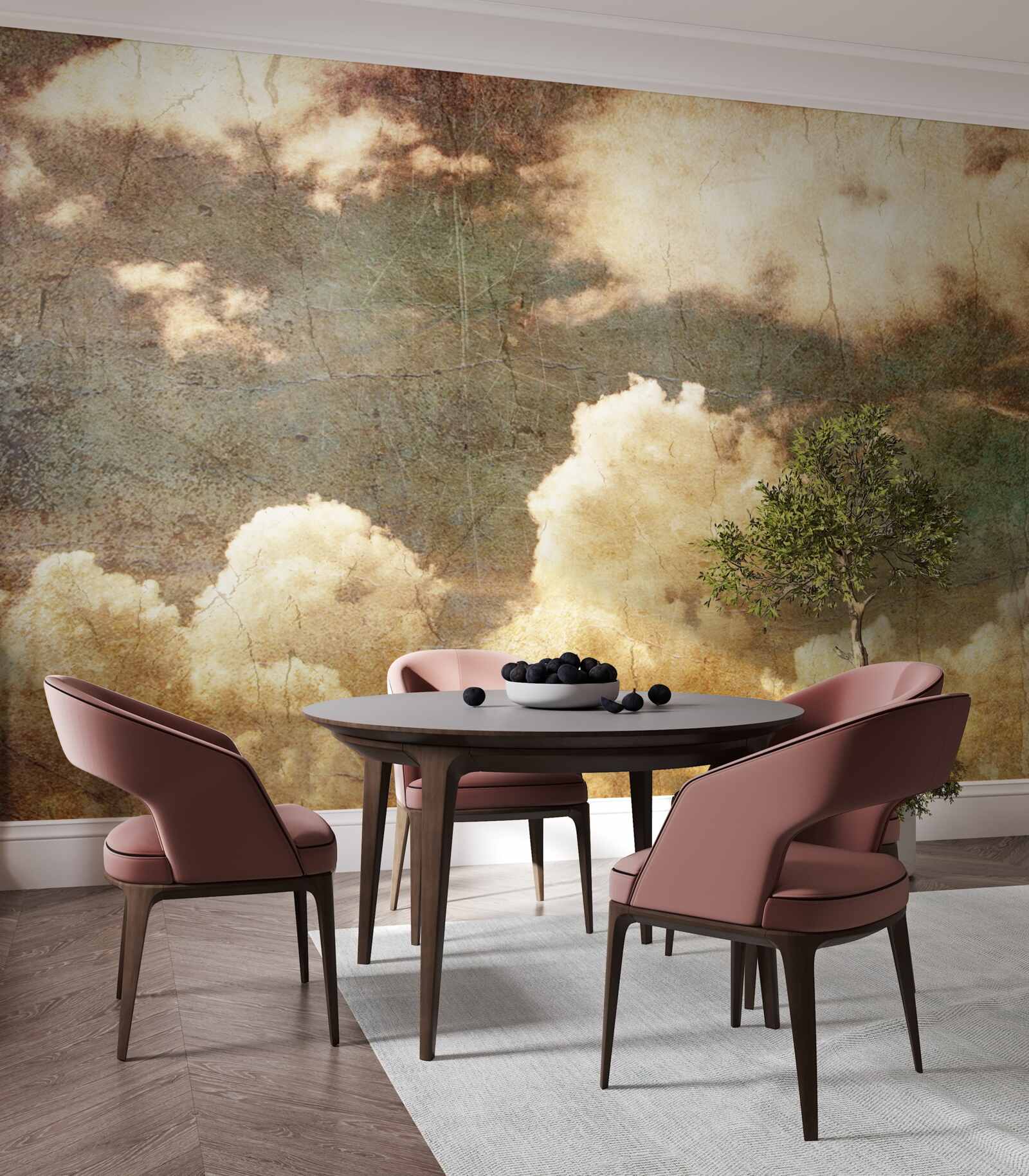 Fototapet nori plini de ploaie de toamnă