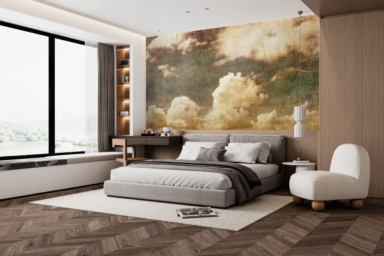 Fototapet nori plini de ploaie de toamnă