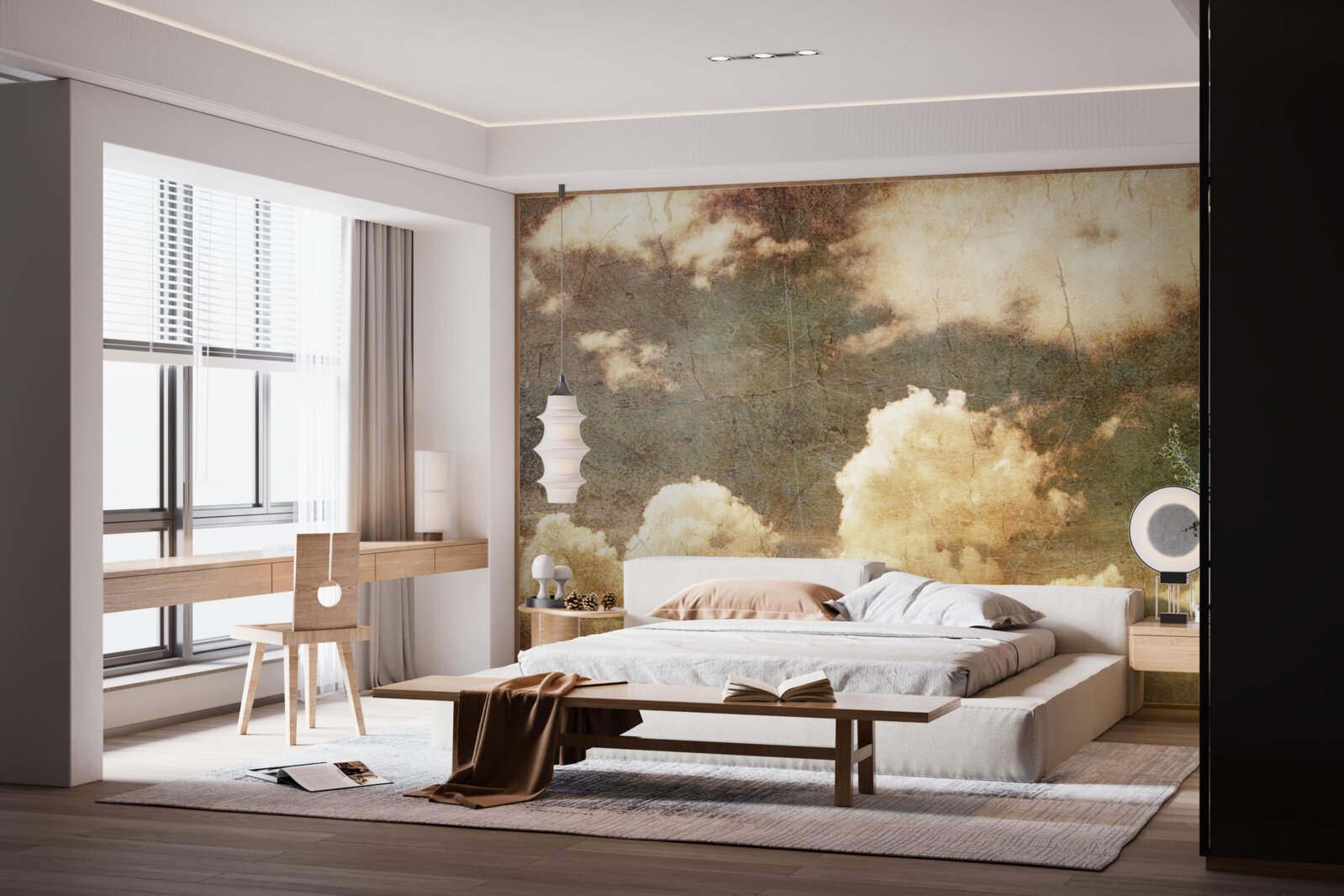 Fototapet nori plini de ploaie de toamnă