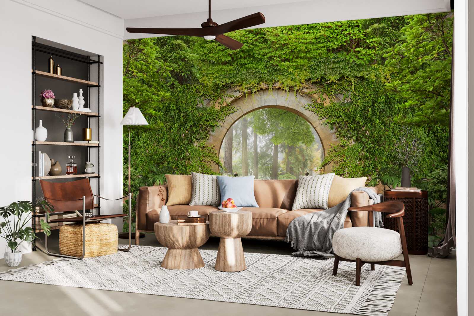 Fototapet arc verde crescut în pădure