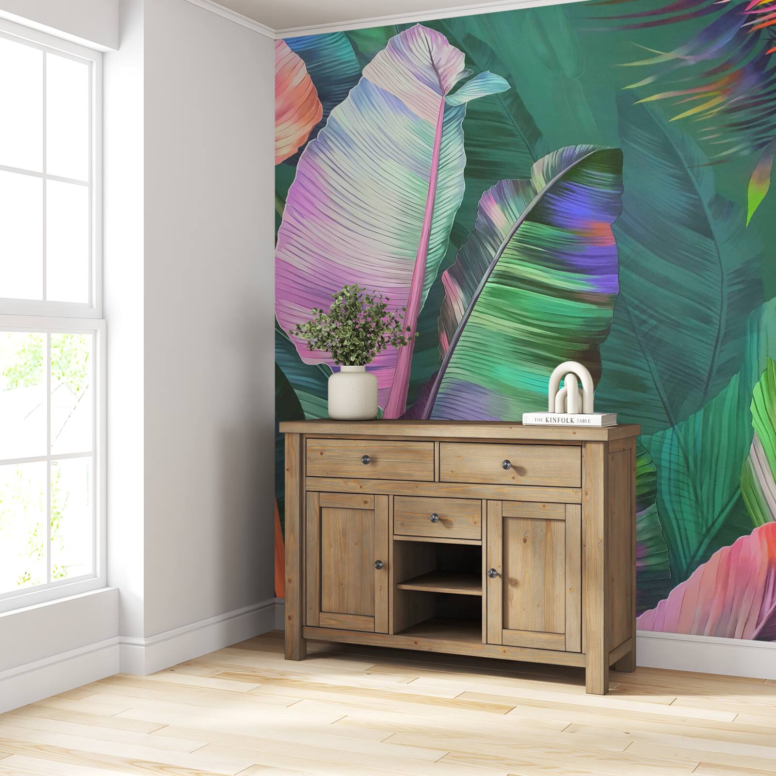 Fototapet frunze mari și bogate