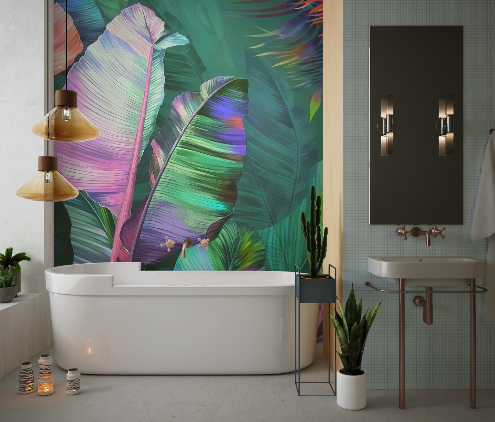 Fototapet frunze mari și bogate