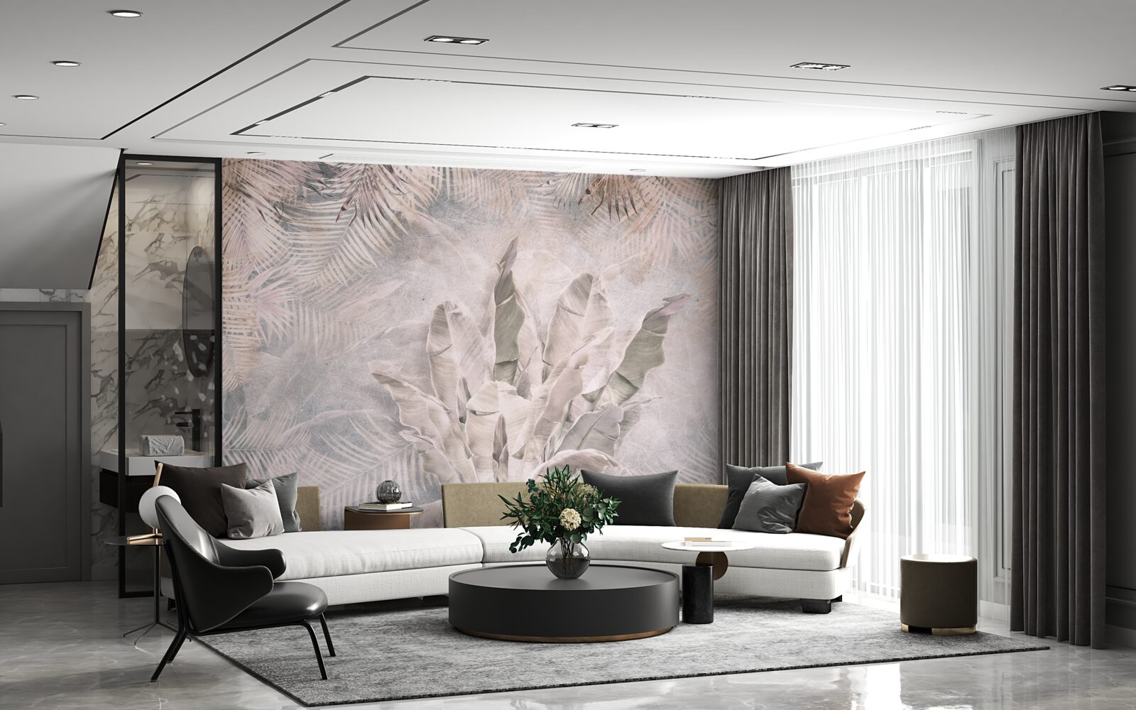 Fototapet compoziție cu frunze tropicale