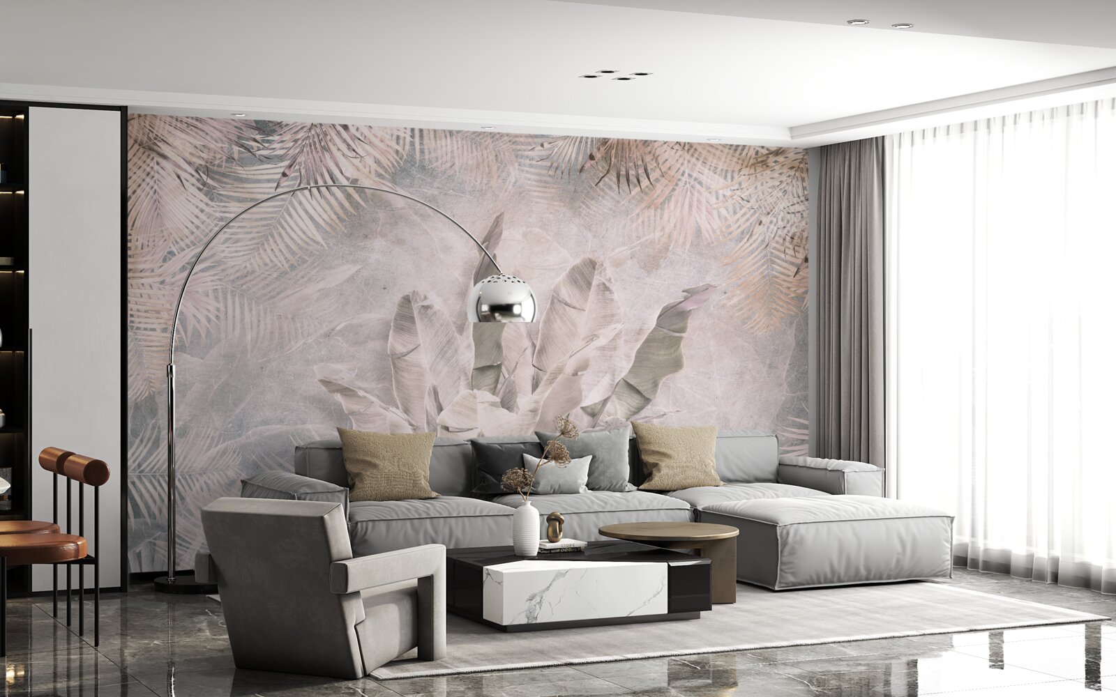 Fototapet compoziție cu frunze tropicale