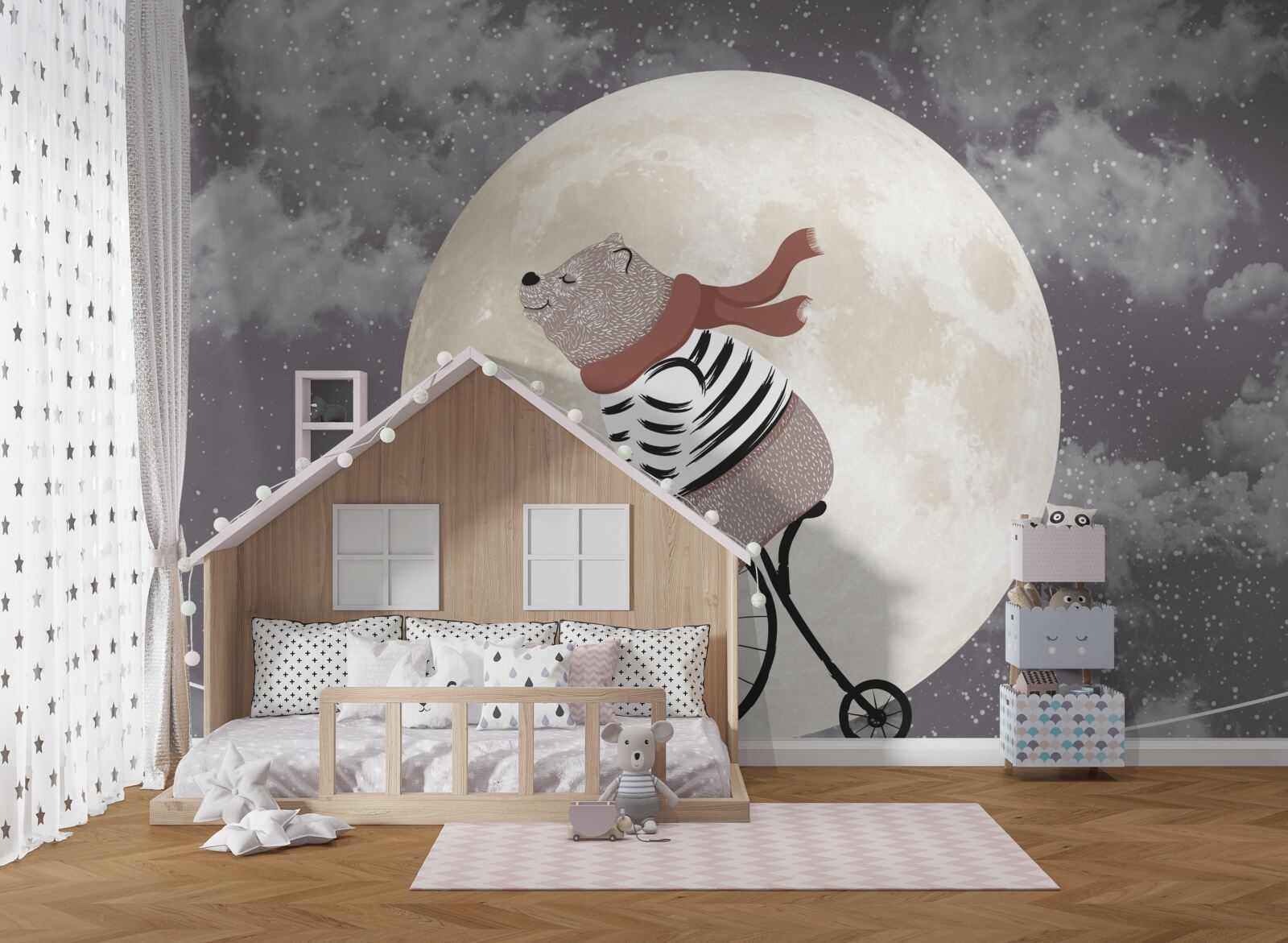 Fototapet circ panda pe o bicicletă