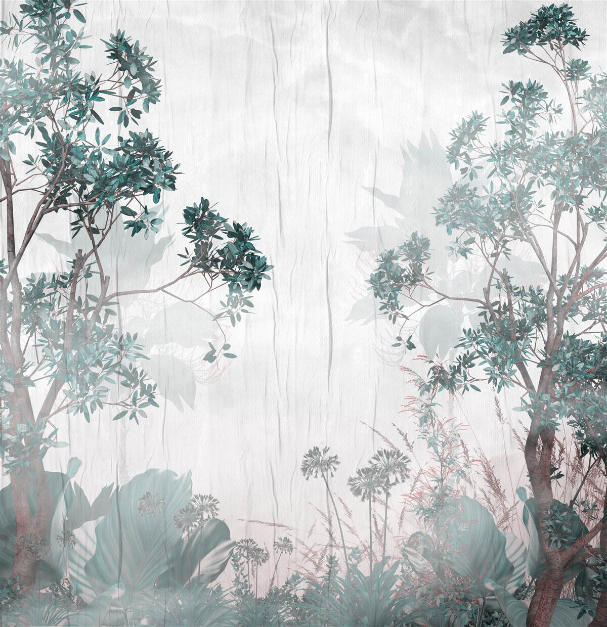 Fototapet pădurea este învăluită în vreme ploioasă