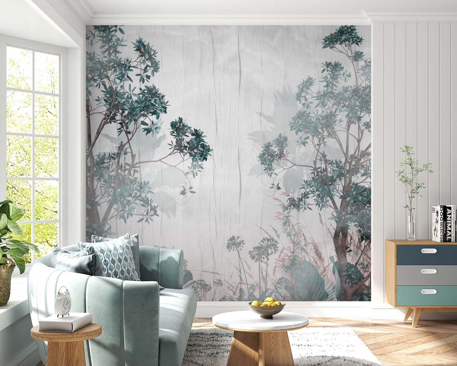 Fototapet pădurea este învăluită în vreme ploioasă