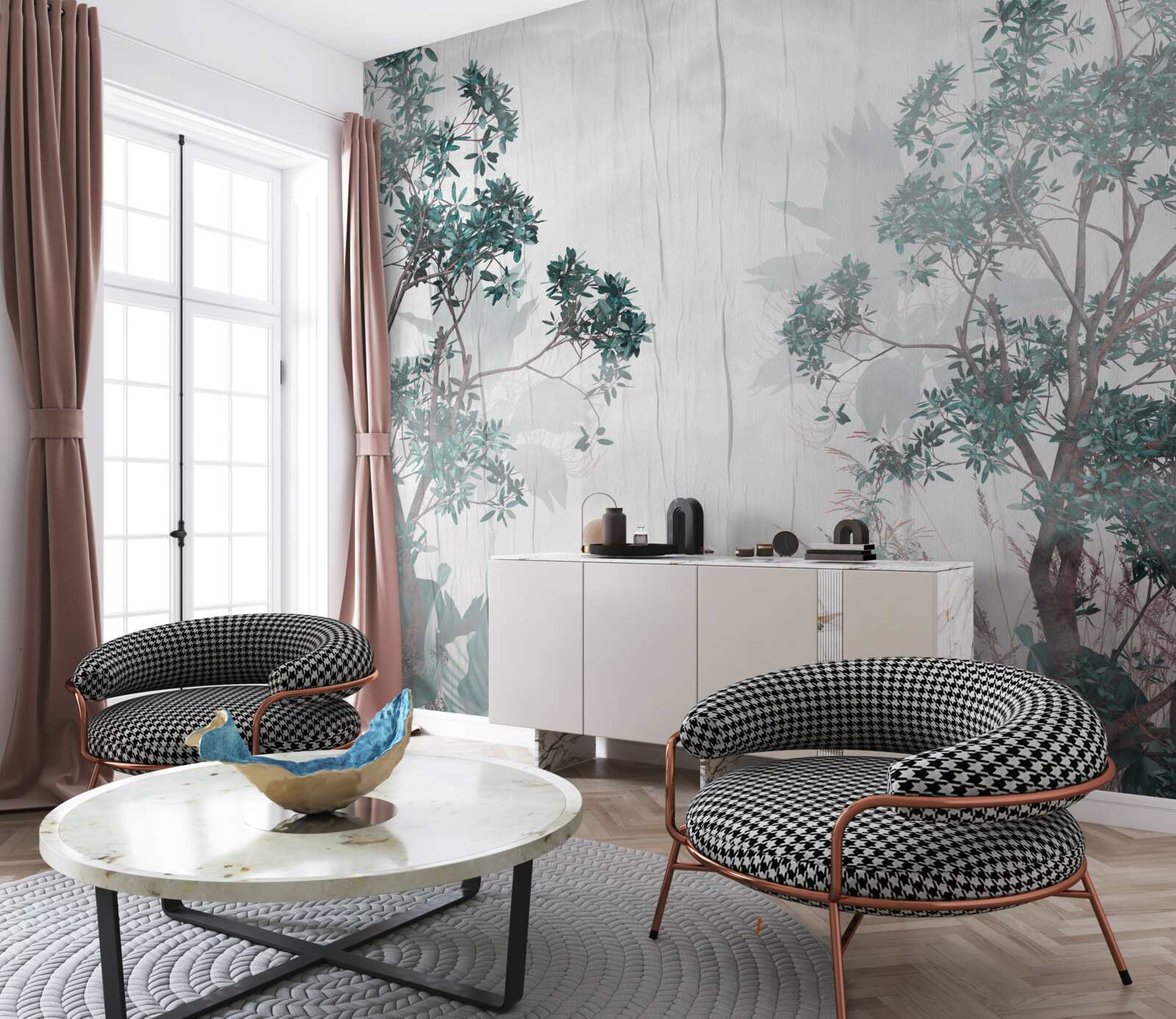 Fototapet pădurea este învăluită în vreme ploioasă