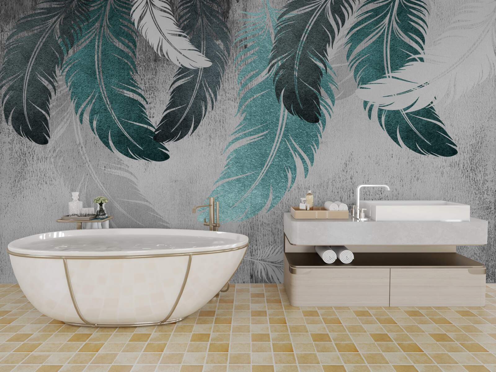 Fototapet frunzele mari pinnate cad