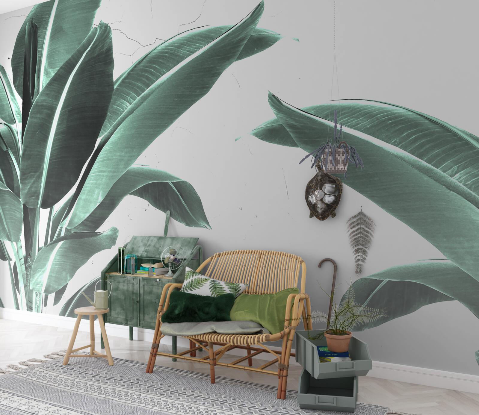 Fototapet frunze mari de palmier verde