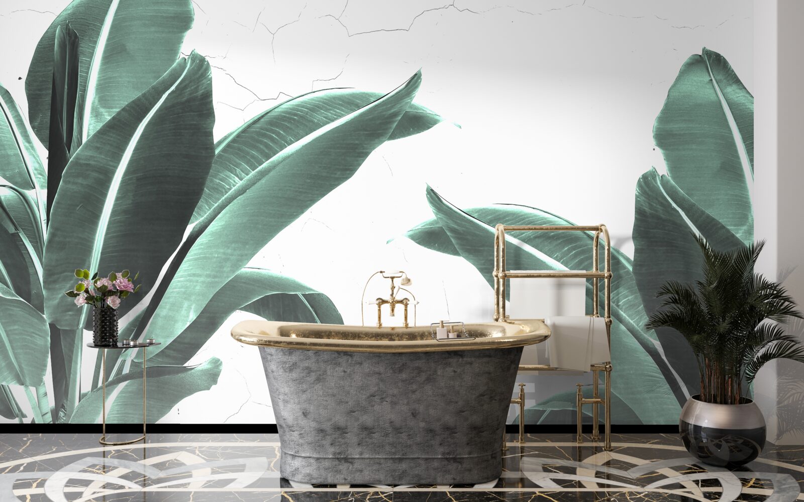 Fototapet frunze mari de palmier verde