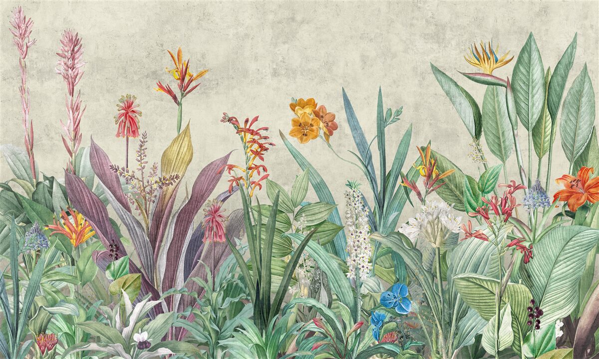 Fototapet verde tropical cu flori