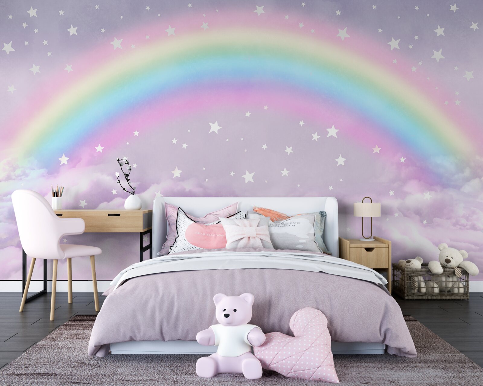 Fototapet nori sub curcubeu