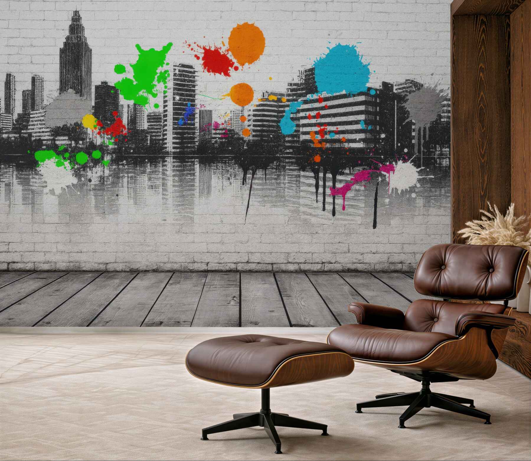 Fototapeta miejskie graffiti z kolorowym rozmachem