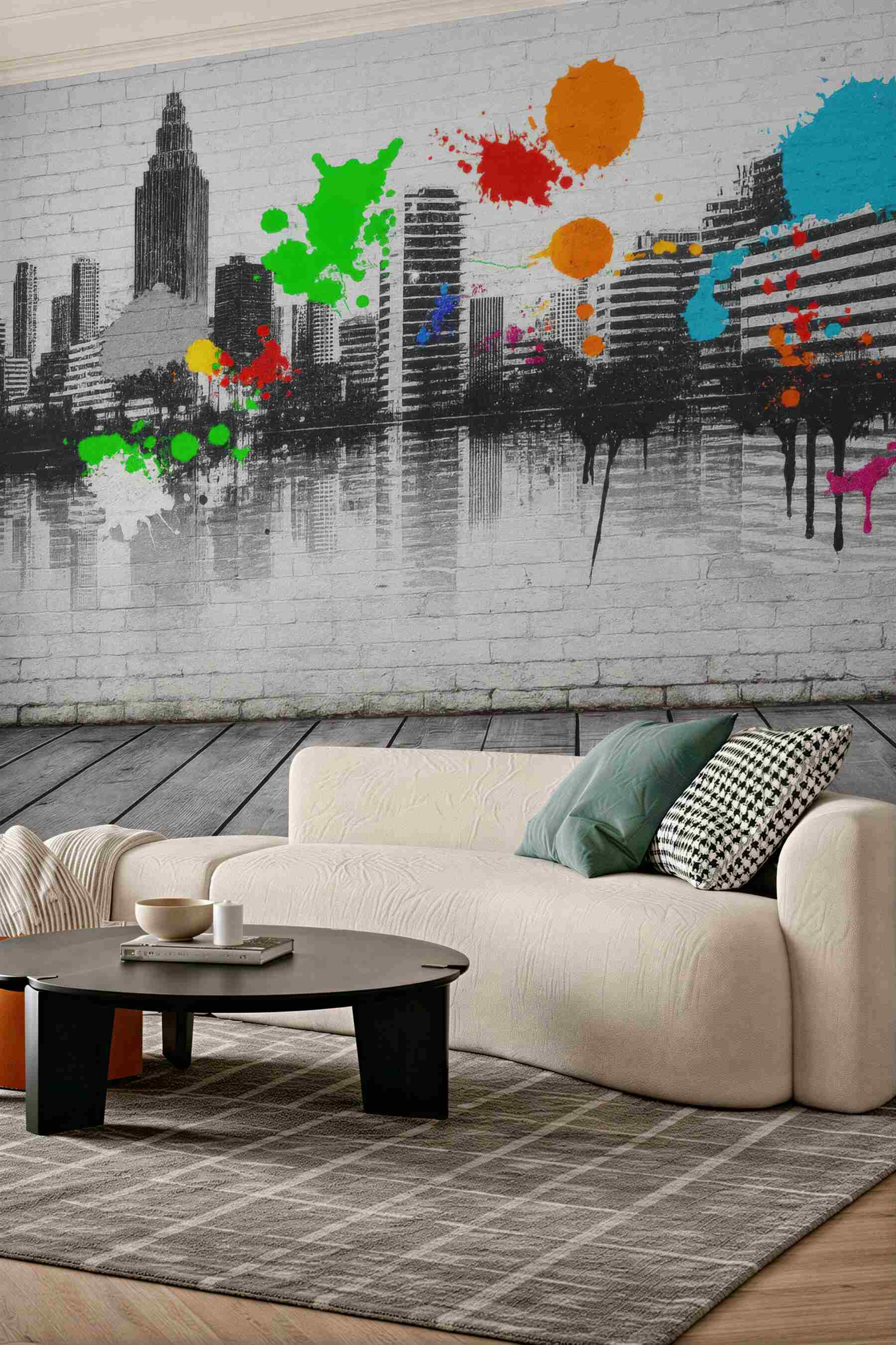 Fototapeta miejskie graffiti z kolorowym rozmachem