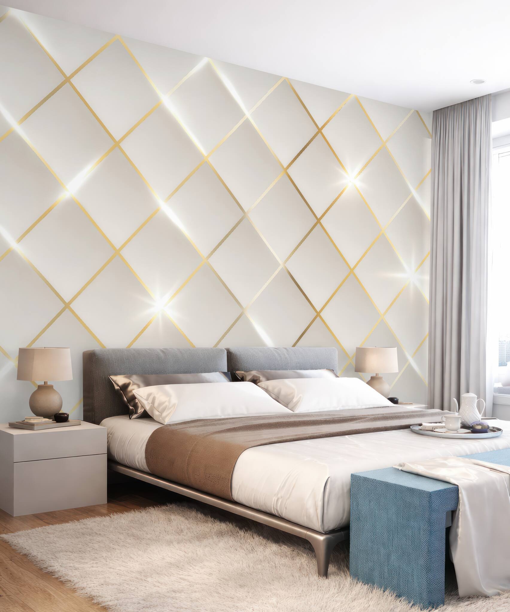 Fototapeta złota geometryczna elegancja z blaskiem